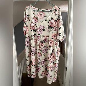 Pretty off white dress with flowers